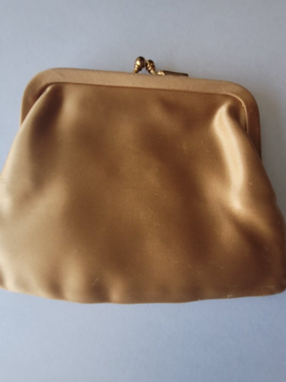 Vintage Satin Coin Purse Gold Color